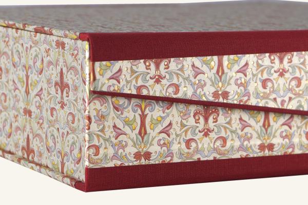 Box of Florentine paper, red, gold